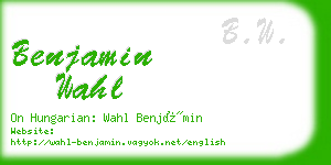 benjamin wahl business card